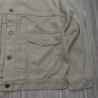 Veste en jean délavé vintage YAXI OEM personnalisée, style camionneur kaki, coupe ample, vêtement de travail pour homme