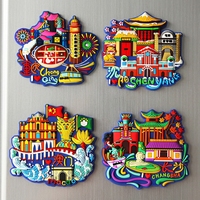 Souvenirs de voyage personnalisés : Aimants de réfrigérateur en PVC, Aimants de réfrigérateur sur le thème de l'architecture de Porto, Designs personnalisés mettant en scène des villes du monde entier