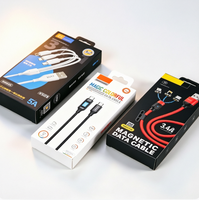 Boîte en papier personnalisée haut de gamme pour câble de chargeur de téléphone, emballage pour câble de données USB avec découpe et revêtement UV