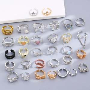 Set <span class=keywords><strong>di</strong></span> anelli in oro perla retrò, alla moda regalo con anello a farfalla, accessori per <span class=keywords><strong>gioielli</strong></span> in acciaio inossidabile - Product Image 4