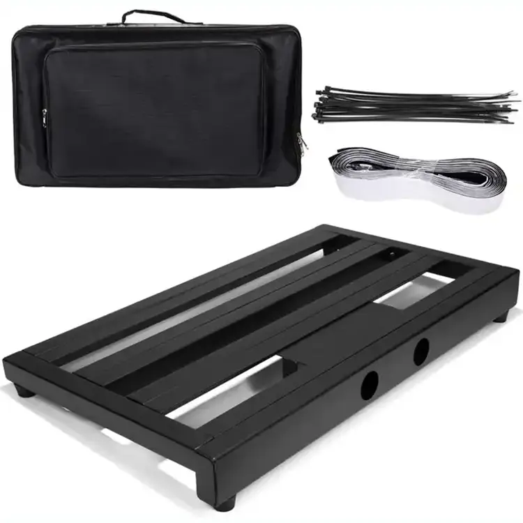 Disesuaikan 22 "x 12.6" Gitar Pedal papan Case DB-3 Aluminium dan baja anti karat berdiri dengan tas 7LB Pedalboard