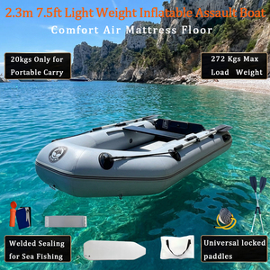 Bateau pneumatique d'assaut léger en PVC PMC230 2,3 m (230 cm, 7,5 pi) pour 2 personnes, avec moteur de poussée à la popote en option - Product Image 1