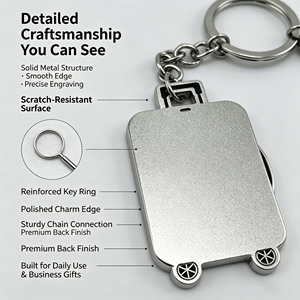 Porte-clés en métal personnalisé, alliage de zinc, design valise/bagage, gravure polie, souvenir de <span class=keywords><strong>voyage</strong></span>, cadeau d'affaires, logo personnalisé - Product Image 4