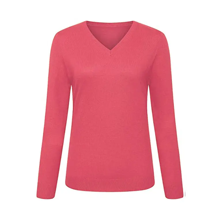 HDC001-Jersey ajustado de cuello en V para mujer, Jersey Sexy de Cachemira, jersey de tejido antideslizante, Tops de colores