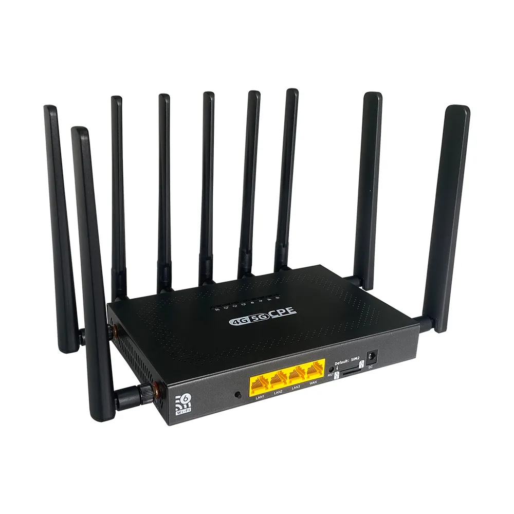 OEM external antennas openwrt MT7621A 2.4g 5.8g dual band rj45 wireless modem wifi 6 5g router with sim card slot