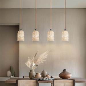 <span class=keywords><strong>Lampadario</strong></span> in Travertino Giallo Stile Wabi-Sabi per Soggiorno, Sala da Pranzo, Hotel, B&B - Design a Filo di Pesca, Garanzia di 3 Anni - Product Image 2