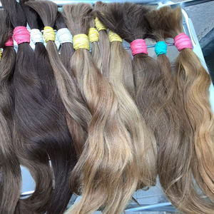 Marrón claro sin procesar europeo crudo eslavo ruso virgen Remy trenzas cabello humano rizado coletas paquetes cinta extensiones pelucas - Product Image 5