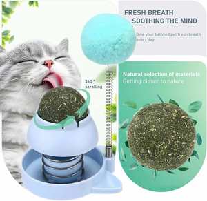 Juguete Multifuncional Giratorio para Gatos con Hierba Gatera y Menta, Pelota de Hierba Gatera para Limpieza Dental, Juguete de Aguacate con Hierba Gatera - Product Image 3