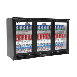 Refrigerador bajo mostrador de 230L con 2 puertas correderas y enfriamiento por aire, enfriador de cerveza para bar con acero inoxidable 201 - Product Image 2