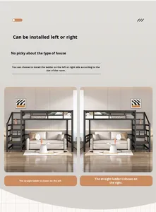 Giường tầng hiện đại cỡ King dành cho nữ sinh, khung kim loại và gỗ, giường ký túc xá cho trường học hoặc căn hộ Meida MD-GLC03, có thang, dùng cho thương mại - Product Image 3