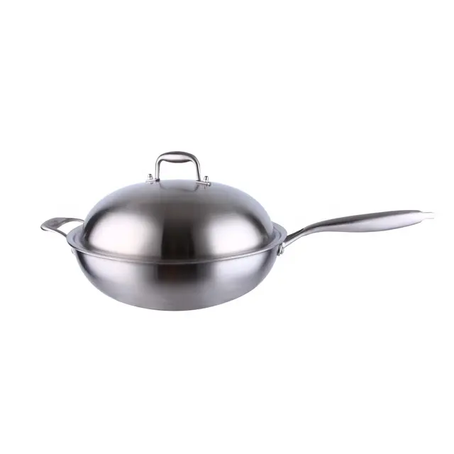 304 migliore tri-strati in acciaio inox 30 32 34 centimetri grande wok grande padella di cottura