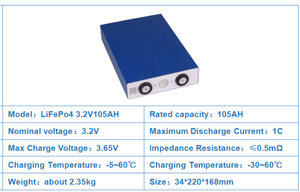 Cellule de batterie solide au lithium-ion prismatique 3.2V 105Ah certifiée CE, garantie 1 an, stockage solaire Guoneng - Product Image 3