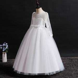 Bambino di alta qualità girocollo big della ragazza <span class=keywords><strong>abiti</strong></span> per il partito di promenade bianco elegante della ragazza abito <span class=keywords><strong>da</strong></span> sposa 5-14 anni vecchio occasione formale - Product Image 3
