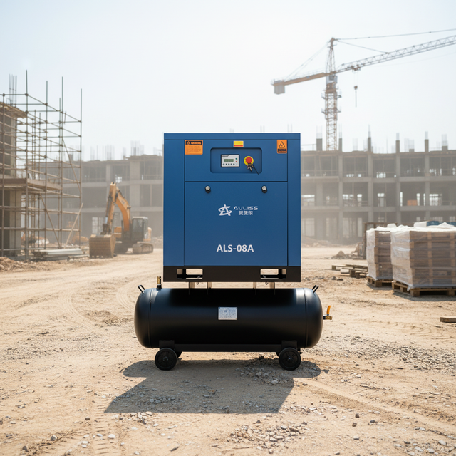 Industrial 2-in-1 Air Compressor Stable Pressure Multi Power Optional for Factory Construction Mining