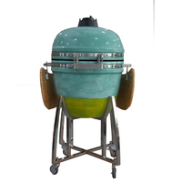 Barbecue au charbon de bois multifonctionnel en céramique Auplex OEM Komodo Houtskoolgrill Beige 23 pouces de haut, type Kamado Joe Green Smoker