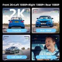 Caméra de tableau de bord WiFi 4 canaux avec écran IPS 3 pouces 2K + 1080P + 1080P + 1080P Triple caméra de voiture pour l'avant intérieur et deux arrière