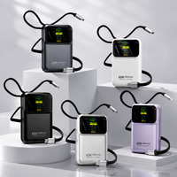 Batería Externa de 20000mAh con Carga Rápida de 45W y 65W, Cables Integrados y Carga para Múltiples Dispositivos