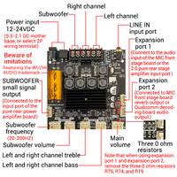 WUZHI AUDIO TB21F Potentiomètre Câble Externe 2.1 Canaux Haut-Parleur Amplificateur Carte Module Stéréo Subwoofer TPA3116 Module de Son