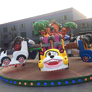 Equipo de aventura de columpio giratorio con temática de dibujos animados Asientos atractivos para niños Parque de atracciones de metal de fibra de vidrio para interiores/exteriores - Product Image 1