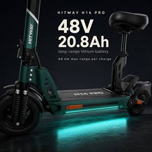 Scooter HITWAY H16 PRO con Asiento, Batería Extraíble de 48V 20.8Ah, Motor de 1000W, 32km/h, 60km de Autonomía, Plegable, Impermeable, Aleación de Aluminio, para Adultos - Product Image 2