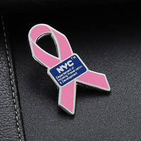 Concevez votre événement Sensibilisation au cancer du sein Épinglettes Hope Ruban Forme Rose Broche Cancer du cerveau Épingles en émail dur