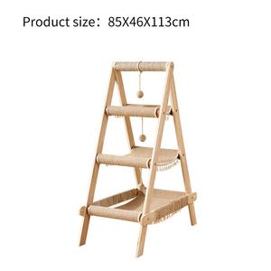 Shui Mu Sheng Arbre à chat multifonctionnel de type échelle avec <span class=keywords><strong>maison</strong></span> pour chat intégrée en corde de sisal et arbre à chat, Vente directe usine - Product Image 4