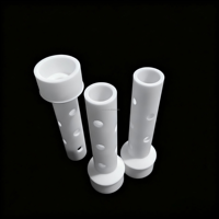 Tubo de Distribución de Flujo de PTFE Mecanizado por CNC, Tubo Difusor de Plástico PTFE Resistente a Ácidos y Álcalis, Columna de Pulverización Perforada de PTFE