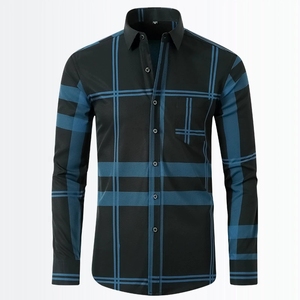 Camisa <span class=keywords><strong>de</strong></span> manga larga ligera ajustada <span class=keywords><strong>para</strong></span> <span class=keywords><strong>hombre</strong></span> <span class=keywords><strong>para</strong></span> comercio transfronterizo <span class=keywords><strong>de</strong></span> <span class=keywords><strong>Amazon</strong></span>: elástica, resistente a las arrugas con acento <span class=keywords><strong>de</strong></span> lámina <span class=keywords><strong>de</strong></span> oro - Product Image 1