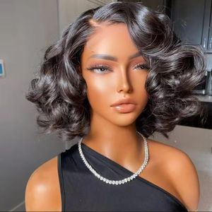 Cross Border High Amplitude bob Loose <b>Wig</b> 13*4lace 100%<b>human</b> Hair Front Lace <b>Wigs</b> - Product Image 1
