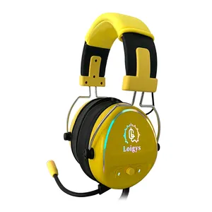 Headset gamer ps4, xbox, headset com 7.1 som surround, fones de ouvido com cancelamento de ruídos e flexível, com luz rgb