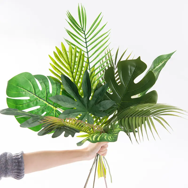 L-1 Shein Groothandel Groen Blad Real Touch Monstera Verlaat Kunstmatig Enkel Schildpadblad Voor Huisdecoratie