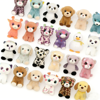 Assortiment personnalisé de mini et grands animaux en peluche scintillants, lot varié en vrac, animaux mélangés (chat, chien, grenouille, singe, hibou, animaux de la jungle)