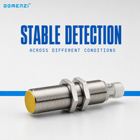 Detektor Logam Induktif Domenzi M18 8mm dengan Fitur Penginderaan Rata PNP NO Output IP67 Anti Magnetik untuk Peralatan Konveyor