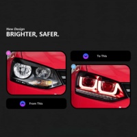 Neue Upgrade H7 LED-Scheinwerfer mit Roten Doppel-U Dynamischen Tagfahrlichtern für VW Polo 2011-2018