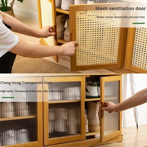 Design moderne Moso Bambou Sièges Banc à <span class=keywords><strong>Chaussures</strong></span> Maison Entrée Armoire à <span class=keywords><strong>Chaussures</strong></span> Intégrée Maille Respirant Gain de Place Porte-<span class=keywords><strong>Chaussures</strong></span> - Product Image 3