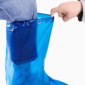 Disposable Plastic <b>Boot</b> <b>Covers</b> Blue One Size Rain Protection Moisture Proof For Home And Rural Use - Product Image 2