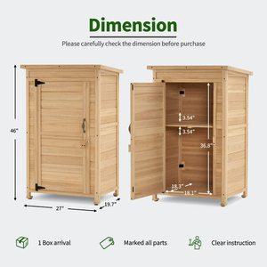 Phẳng Gói Có Thể Khóa Nhỏ Không Thấm Nước Gỗ Tuyết Tùng Gỗ Ban Công Sân Sau Patio Vườn Công Cụ Nhà Kho Ngoài Trời Lưu Trữ Tủ - Product Image 4