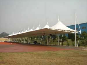 Structure de treillis en acier pour l'extérieur, abri avec revêtement en panneaux d'aluminium - Product Image 5