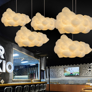 Lampe de <span class=keywords><strong>plafond</strong></span> en forme de <span class=keywords><strong>nuage</strong></span> flottant en <span class=keywords><strong>coton</strong></span> blanc créatif pour les chambres des filles, décoration de la maternelle - Product Image 1