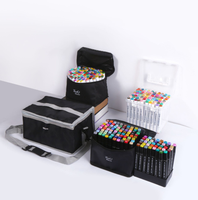 BonKu - Juego de Marcadores de Acuarela de Doble Punta de 30/40/60/80/168 Colores, Personalizados, en Estuche de PP, para la Escuela y como Regalo