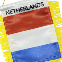 Drapeau fanion des Pays-Bas suspendu avec logo personnalisé pour rétroviseur de voiture et décoration de la maison Techniques d'impression numérique