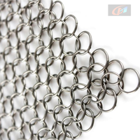 Restaurant 304 316 acier inoxydable cotte de mailles anneau maille rideau décoratif métal maille tissu pour cloison intérieure