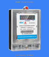 Meter Energi Elektronik Fase Tunggal yang Dapat Disesuaikan, Terpasang di Dinding, Layar LCD, Arus Maksimum 100A, Kelas Akurasi 1.0, 220V/230V