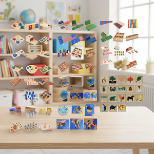 Ensemble d'équipements en <span class=keywords><strong>bois</strong></span> Montessori pour la classe de maternelle, matériel pédagogique pour enfants de 1 à 3 ans - Product Image 1
