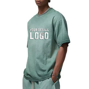 High Street Half Sleeve Vintage Washed Men's <b>T</b> <b>Shirt</b> Fashion Casual Gradient Color Dyed Distress Oversized Mens <b>T</b> <b>Shirts</b> - Product Image 2