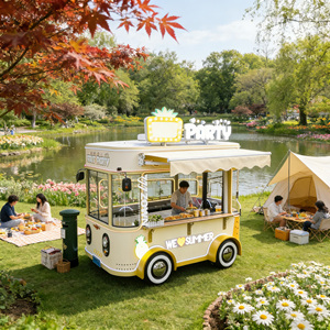 Luxury Vintage Mobile Food Cart Custom Beer Bar Coffee Cart for High‑End Outdoor Catering Business - Product Image 1