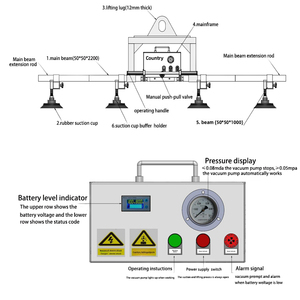 Peralatan pengangkat penanganan <span class=keywords><strong>Material</strong></span> sertifikasi CE ISO baru untuk pengangkat vakum kaca batu marmer - Product Image 5