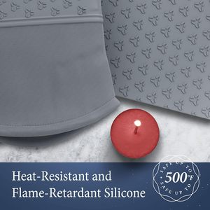500 Degree Heat-Resistant Oven Mitts Extra Long Non-Slip Silicone Surface for <b>Cooking</b>/Baking/BBQ Kitchen <b>Pot</b> Holders - Product Image 4