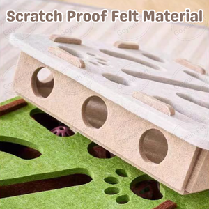 Giocattolo interattivo morbido feltro gatto Puzzle per interni scatola di gatto labirinto giocattolo con 3 palline - Product Image 2