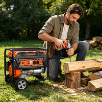 Générateur à essence robuste de 5,5 kW, 389 cm³, AVR, groupe électrogène à essence pour projets miniers, irrigation de fermes isolées, ateliers et travaux de secours